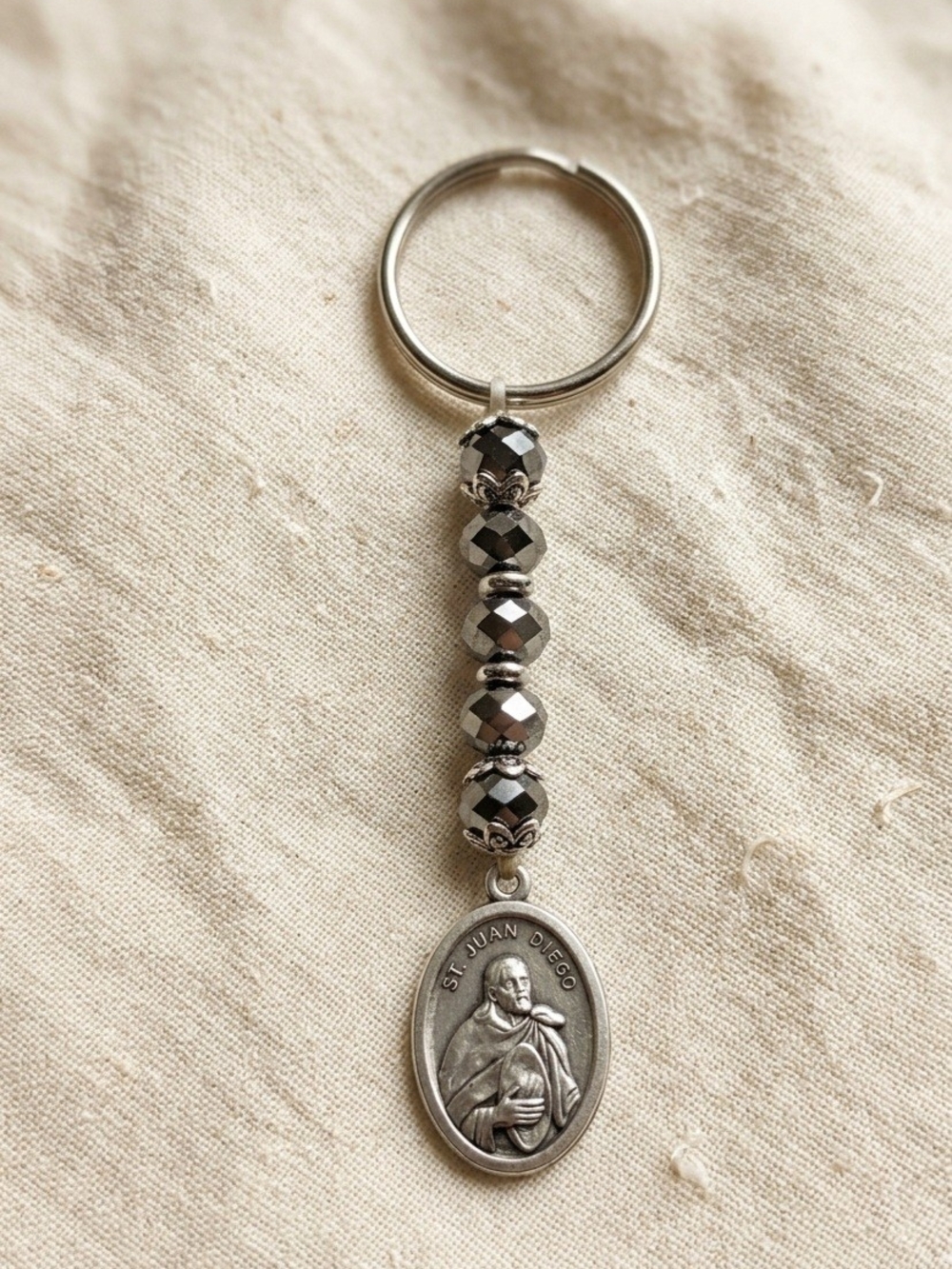 St. Juan Diego GLASS CRYSTAL Keychain